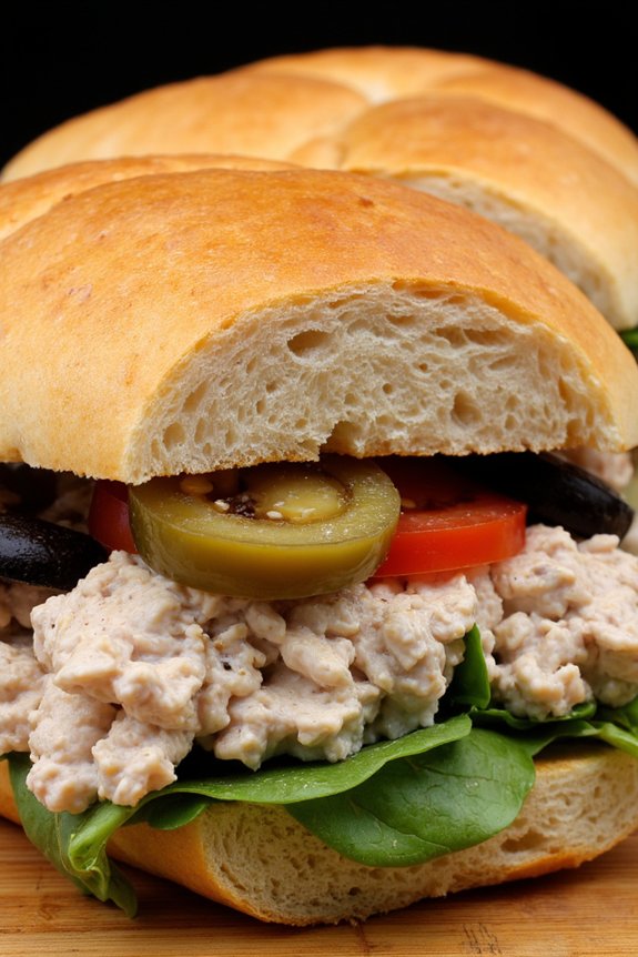 tuna and olive sandwich