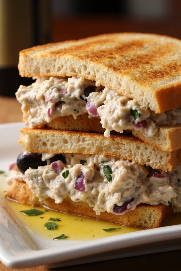 tuna olive tapenade sandwich