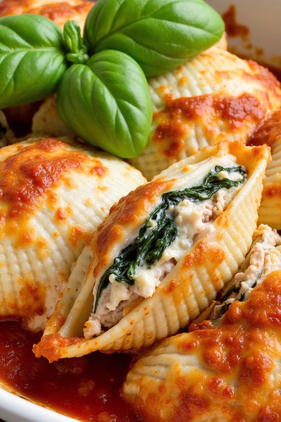 turkey and spinach stuffed shells