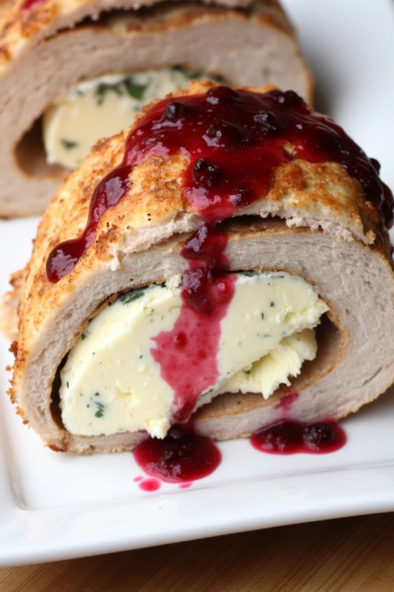 turkey braciole with cranberry glaze