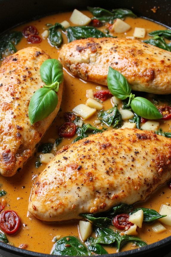 tuscan garlic chicken skillet