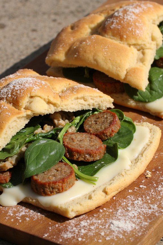 umbrian flatbread with sausage