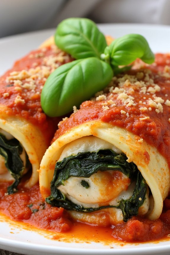 vegan cannelloni with chickpeas