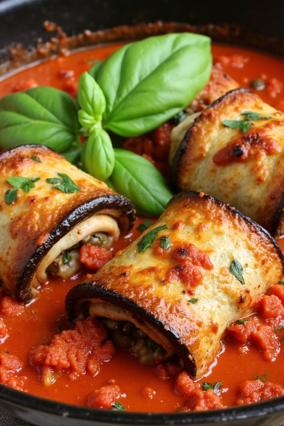 vegetarian eggplant braciole delight