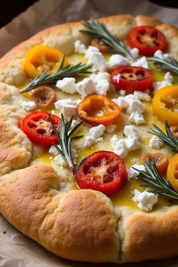 vibrant bell pepper focaccia