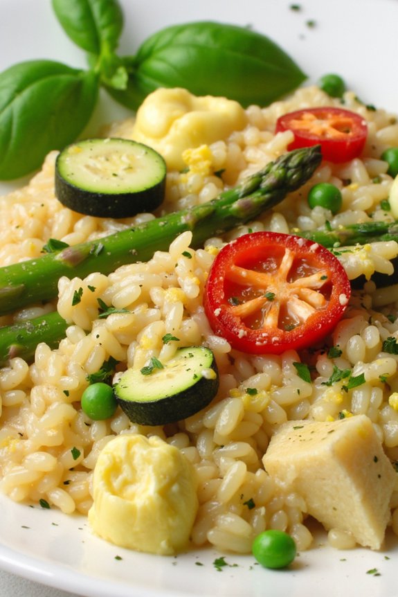 vibrant dairy free vegetable risotto