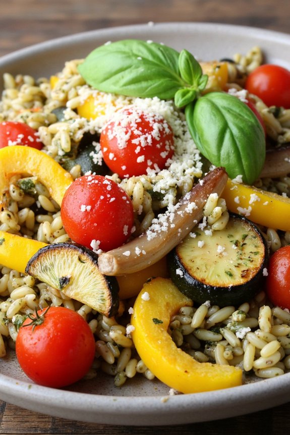 vibrant orzo with vegetables