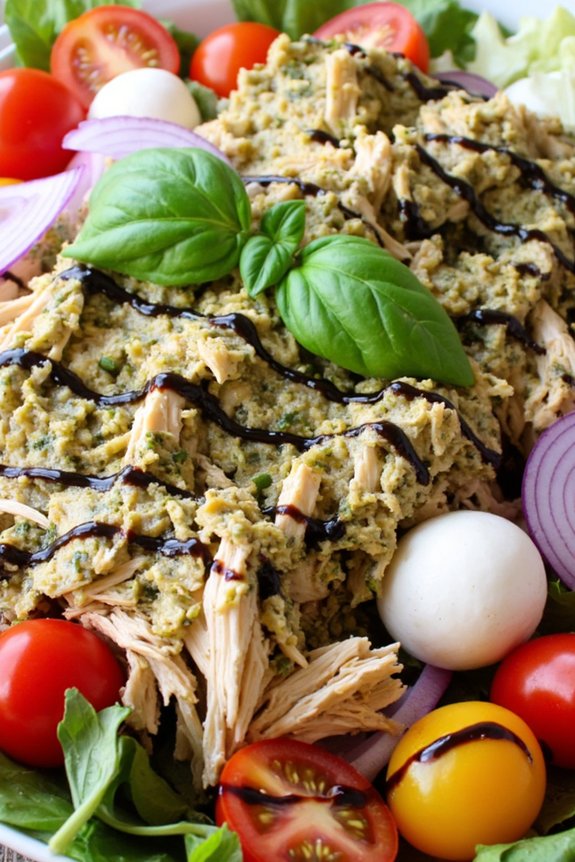 vibrant pesto chicken salad