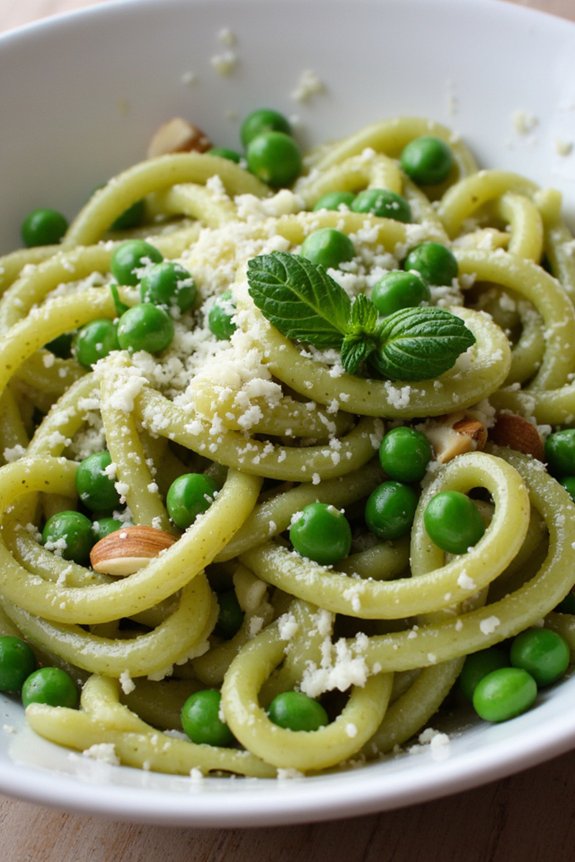 vibrant spring pea pasta