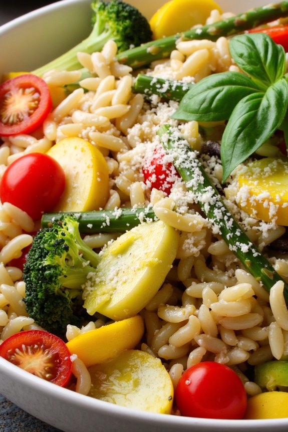 vibrant vegetable orzo bowl