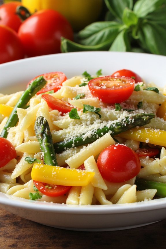 vibrant vegetable ziti dish