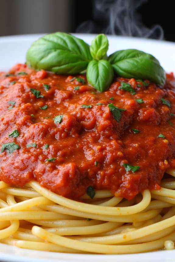 white wine infused marinara sauce