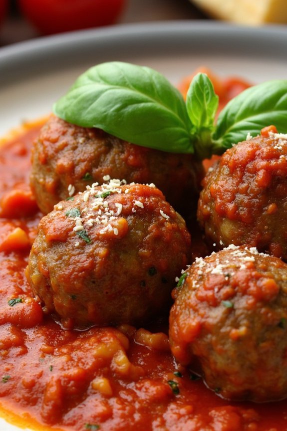 zesty meatballs in marinara