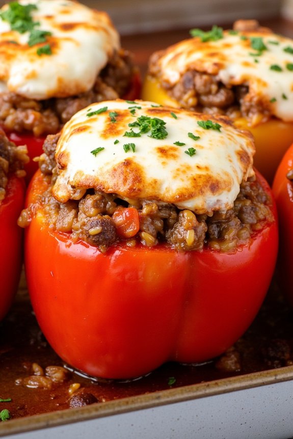 zesty sausage stuffed bell peppers