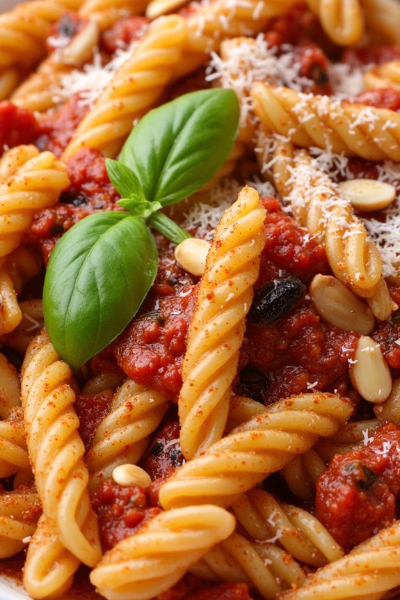 ziti with sun dried pesto