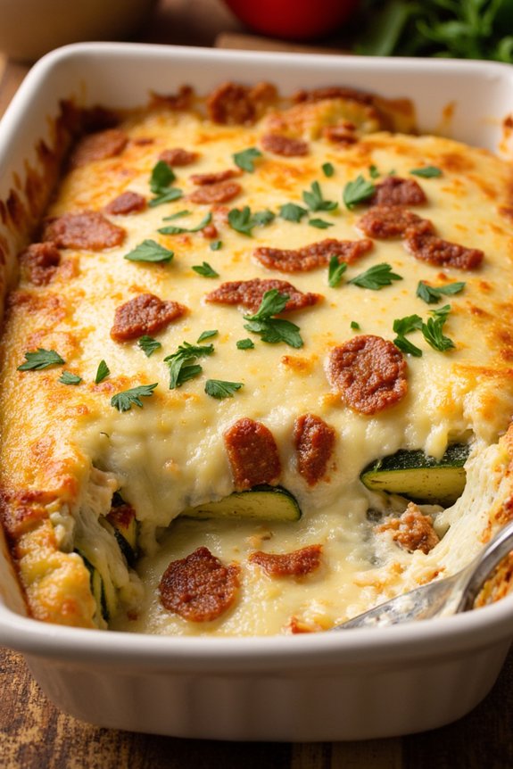 zucchini casserole with pancetta