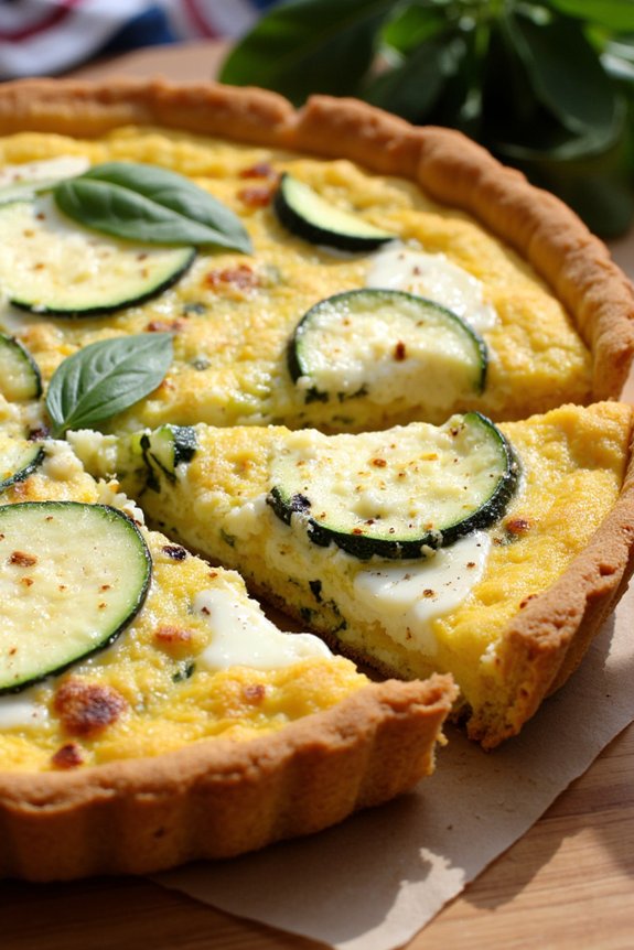 zucchini flower goat cheese frittata