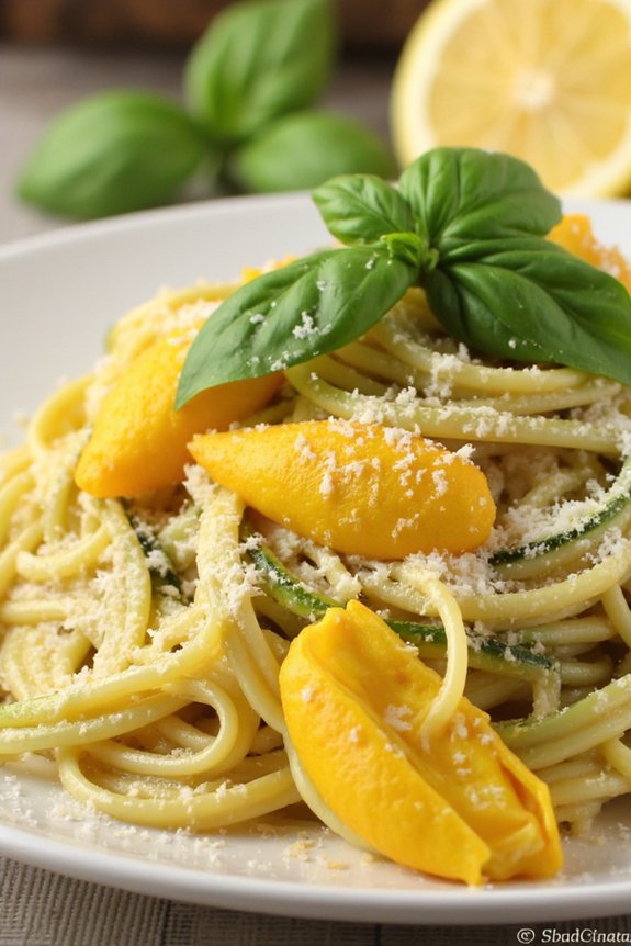 zucchini flower lemon pasta