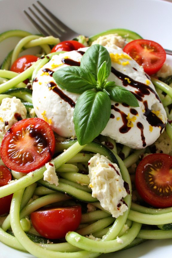 zucchini noodles with burrata