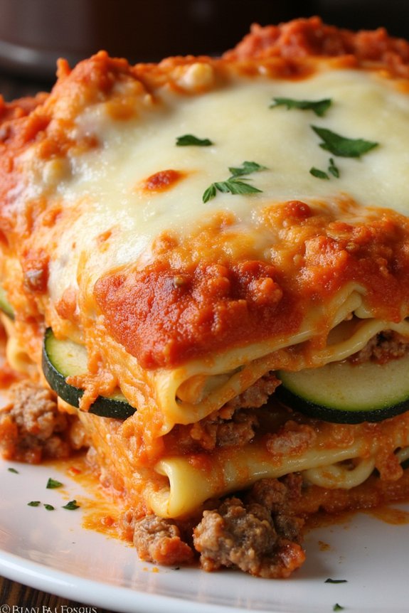 zucchini sausage layered lasagna