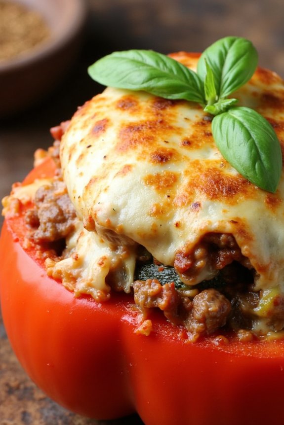 zucchini sausage stuffed peppers