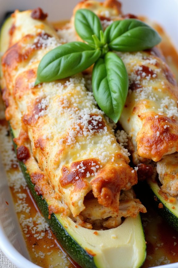 zucchini stuffed with chicken